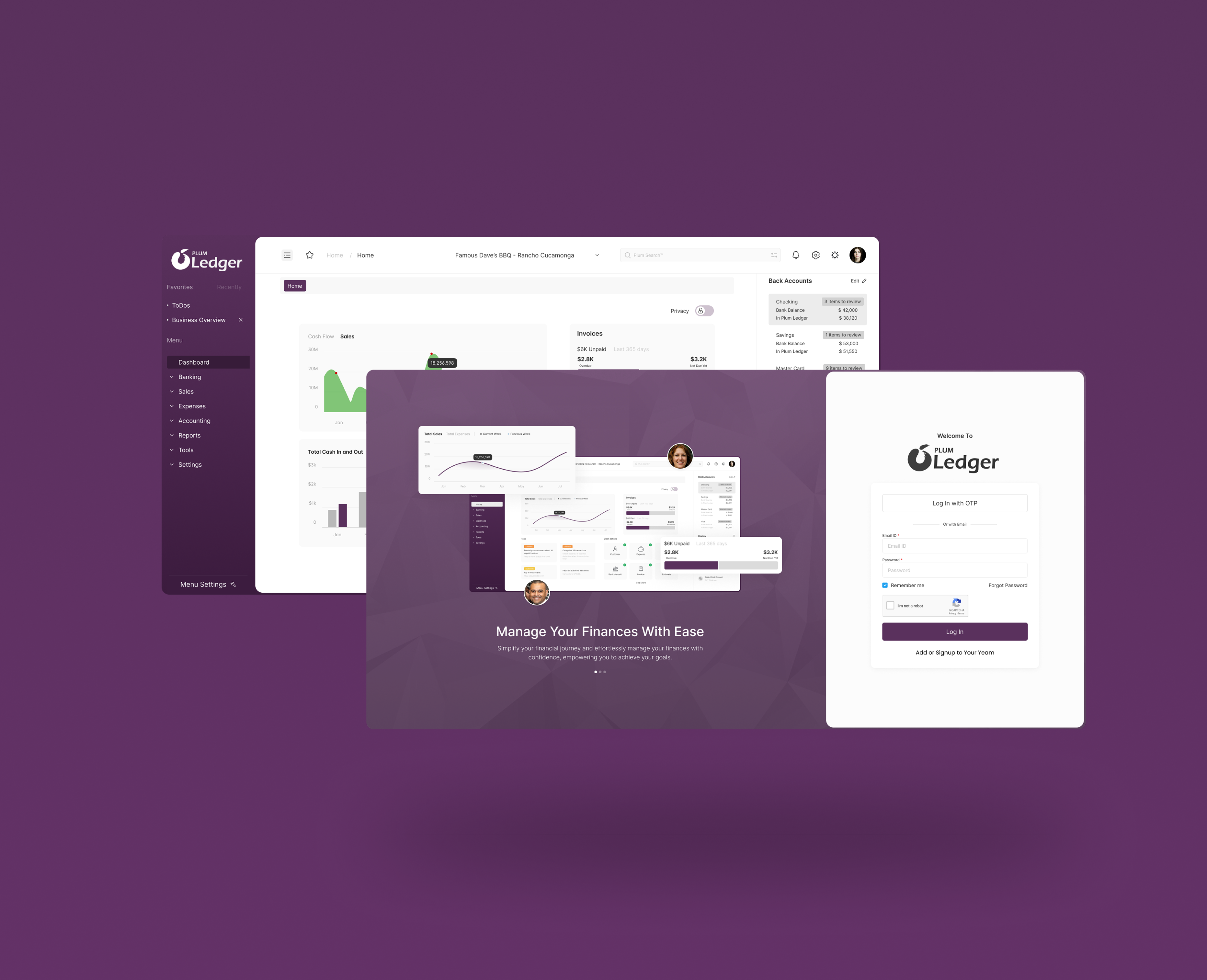 Plum Ledger — Finance · Web app